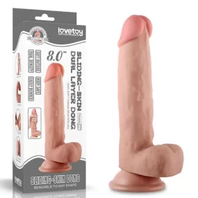 DILDO REALISTICO SCORREVOLE  CON TESTICOLI E VENTOSA SLIDING LAYER DONG 8.0
