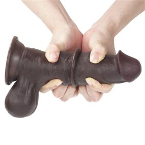 Dildo Marrone scorrevole Sliding Skin Dual Layer Dong 7.8" 19,5cm