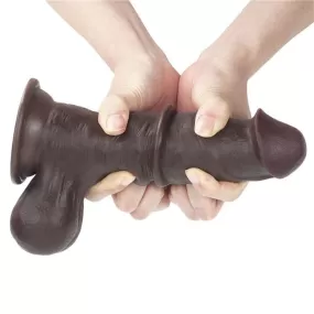 dildo marrone realistico scorrevole con testicoli
