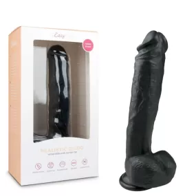 Dildo realistico verosimile con testicoli, Nero - 28,5 cm
