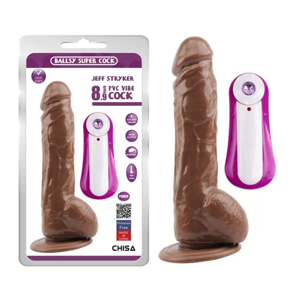 DILDO VIBRATORE MARRONE 22.5CM