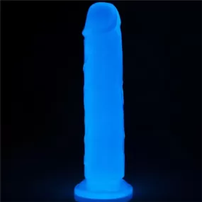 Dildo fluorescente azzurro con ventosa 21 cm