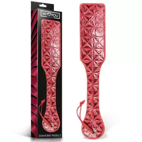 sculacciatore Bondage in pelle vegana rossa Diamond Paddle