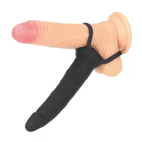 dildo doppio  Strap-on fallo indossabile nero da 15 cm
