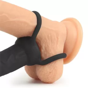 dildo strap on indossabile con doppio anello testicolare