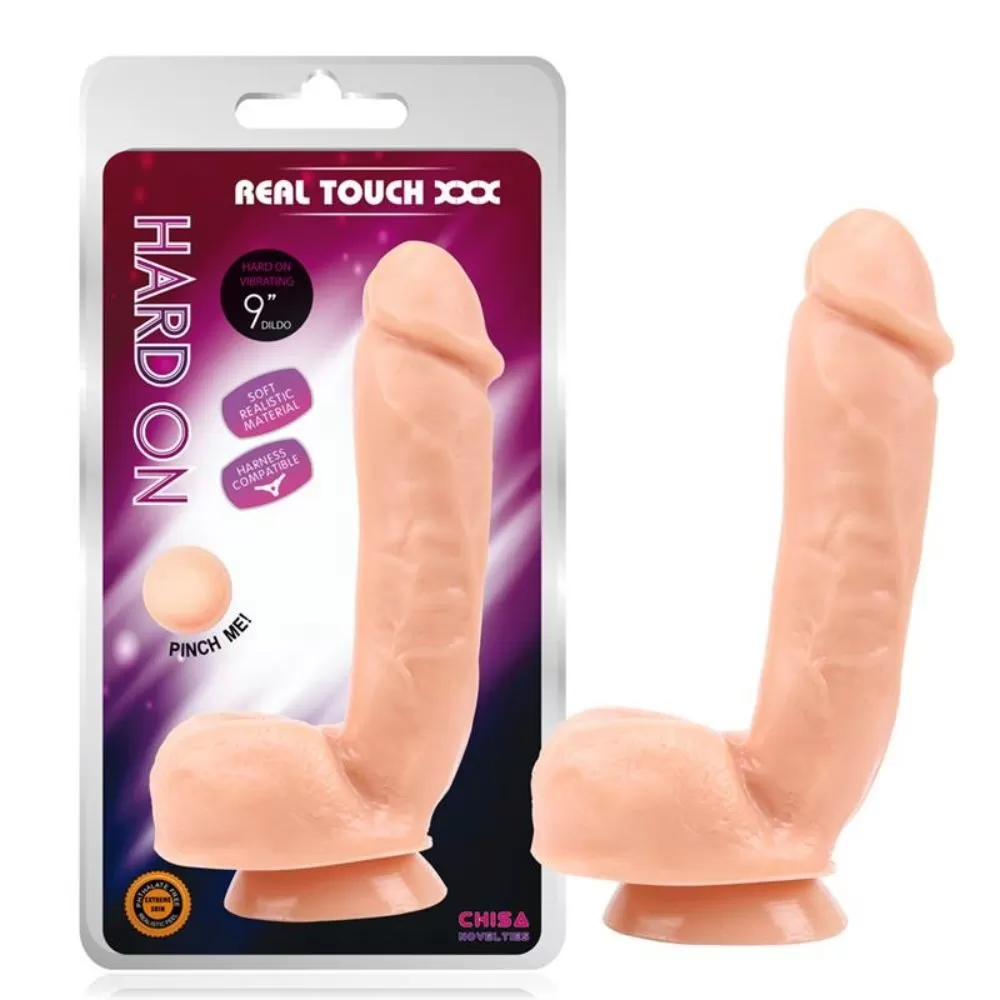 DILDO REALISTICO CON TESTICOLI E VENTOSA HARD ON T-SKIN NATURALE