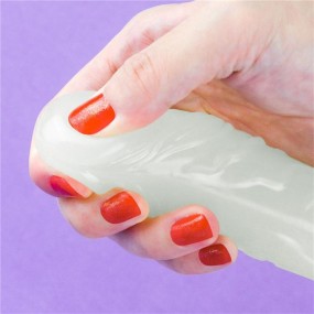 Doppio Dildo trasparente morbido che si illumina al buio