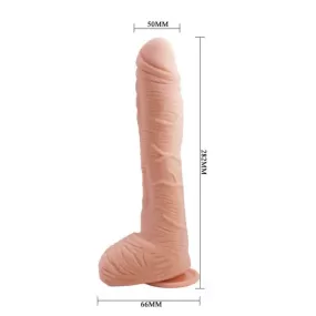 dildo morbido fallo realistico con testicoli e ventosa 28,2 cm