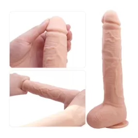 dildo naturale curvato con testicoli e ventosa