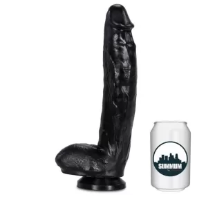 DILDO MAXI NERO CON TESTICOLI E FORTE VENTOSA SUMMUM FIDEL 31,5CM