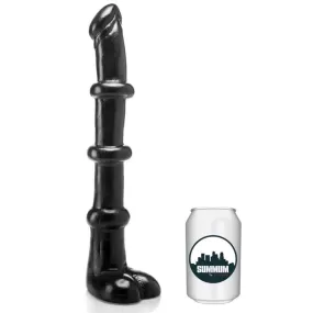 DILDO LUNGHISSIMO NERO CON VENTOSA E TESTICOLI 32 CM