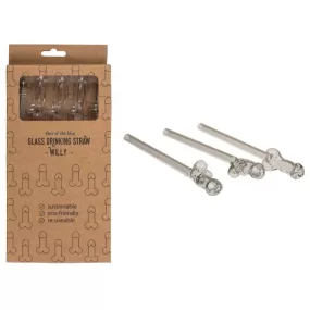 Cannucce in vetro a forma di pene per festa party addio al nubilato