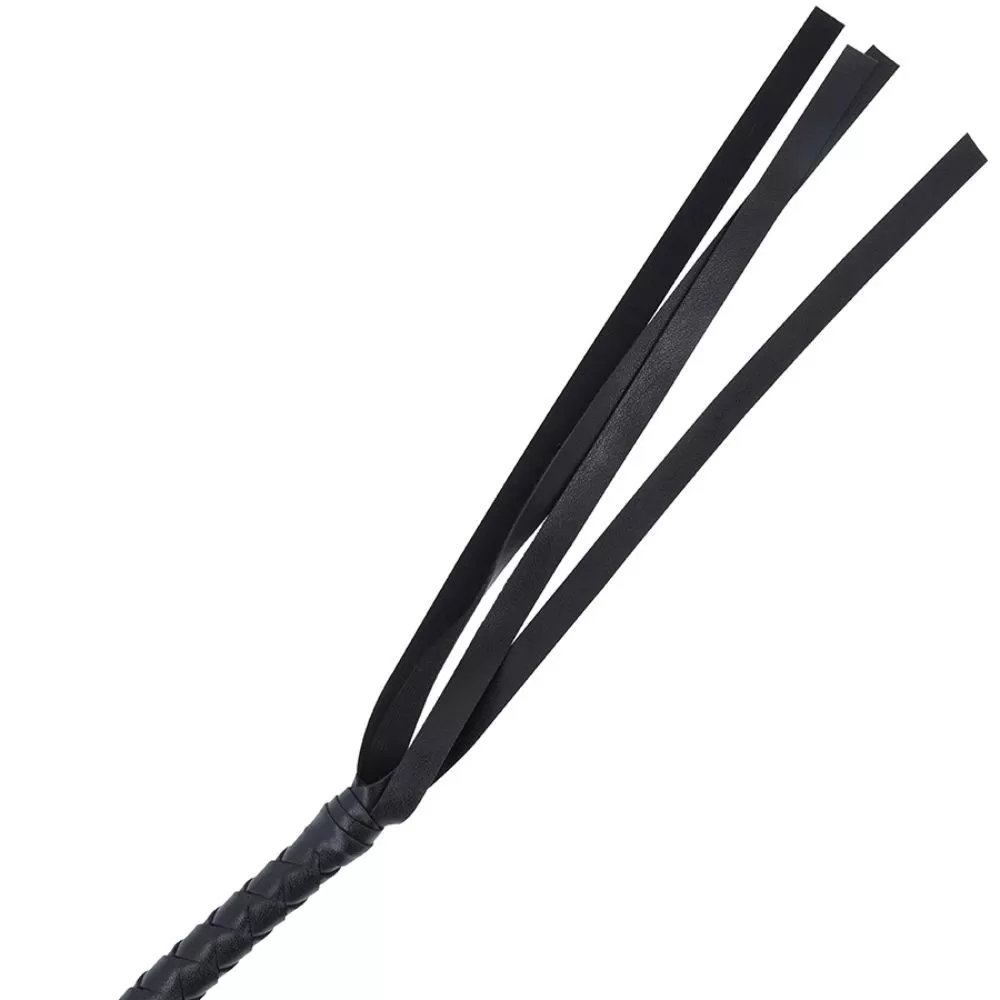 DARKNESS BLACK FLOGGER 210 CM FRUSTA CON FRANGE IN PELLE