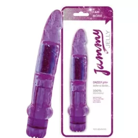 vibratore jelly realistico Dazzly Glitter Purple 18,5 cm
