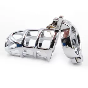 GABBIA PER IL PENE IN ACCIAIO INOSSIDABILE CON ANELLO PER PREVENIRE L'EREZIONE PRECOCE