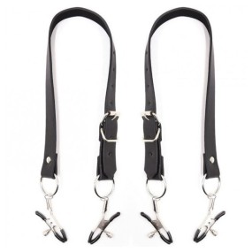 Ohmama Fetish Pinze per Clitoride con Cinghie per Gambe