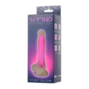 Tony Glow dildo anale trasparente rosa