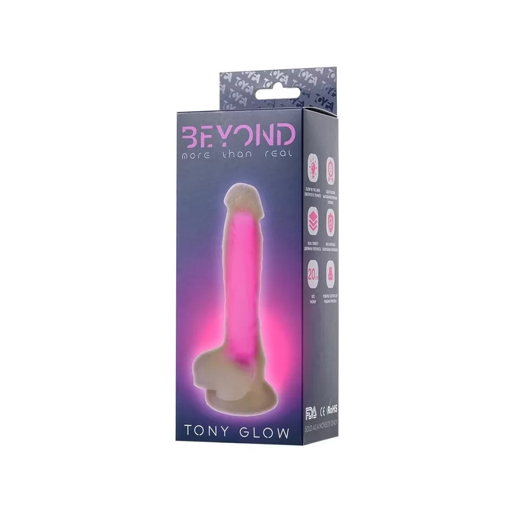Tony Glow dildo anale trasparente rosa
