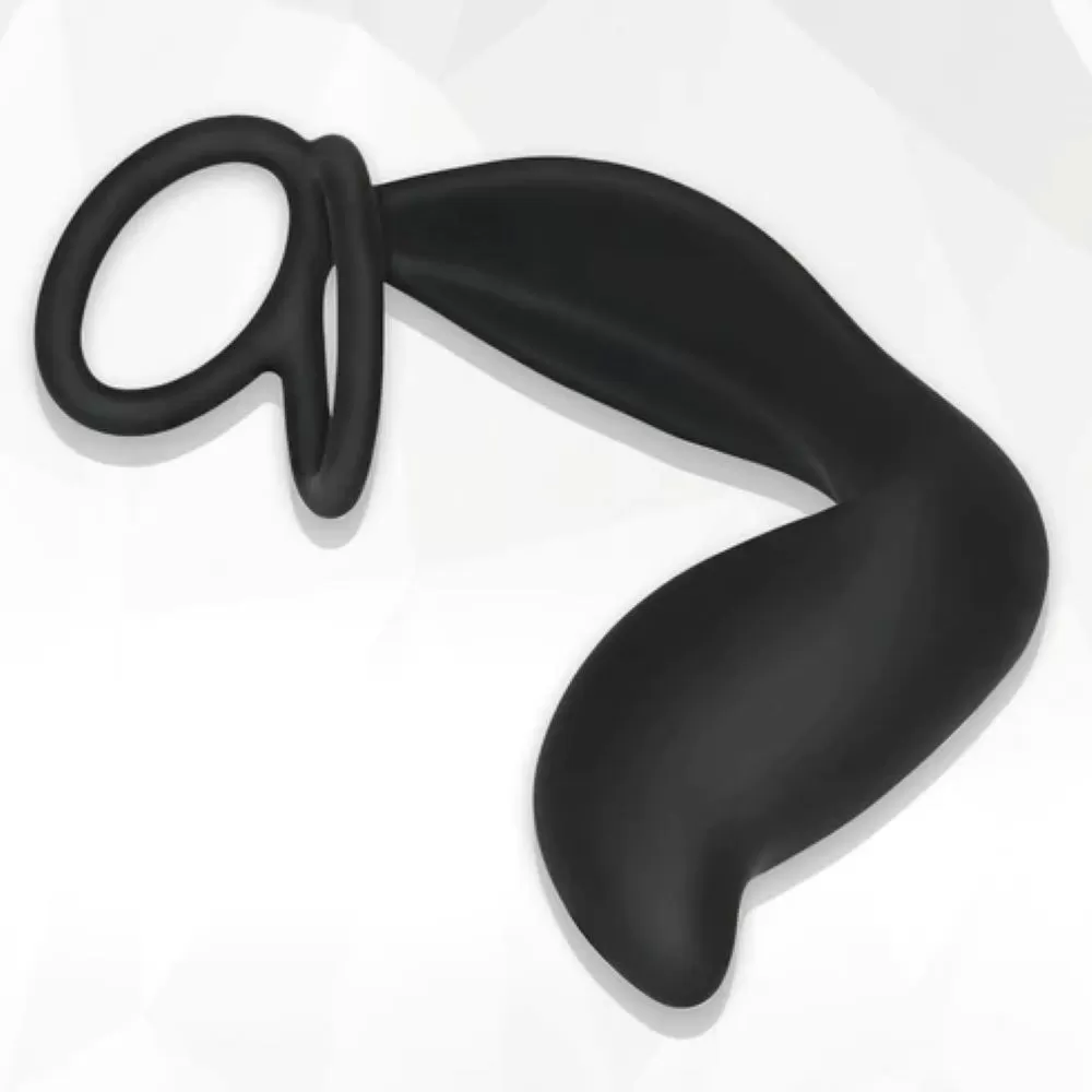 Stimolatore prostatico nero Combo Double Cockring
