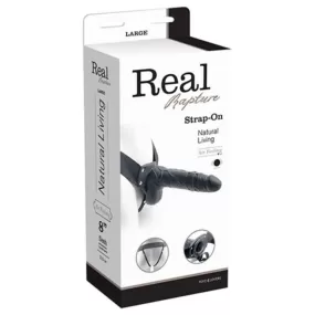Strap-On Real Rapture 8 Black con Funzione di Vibrazione
