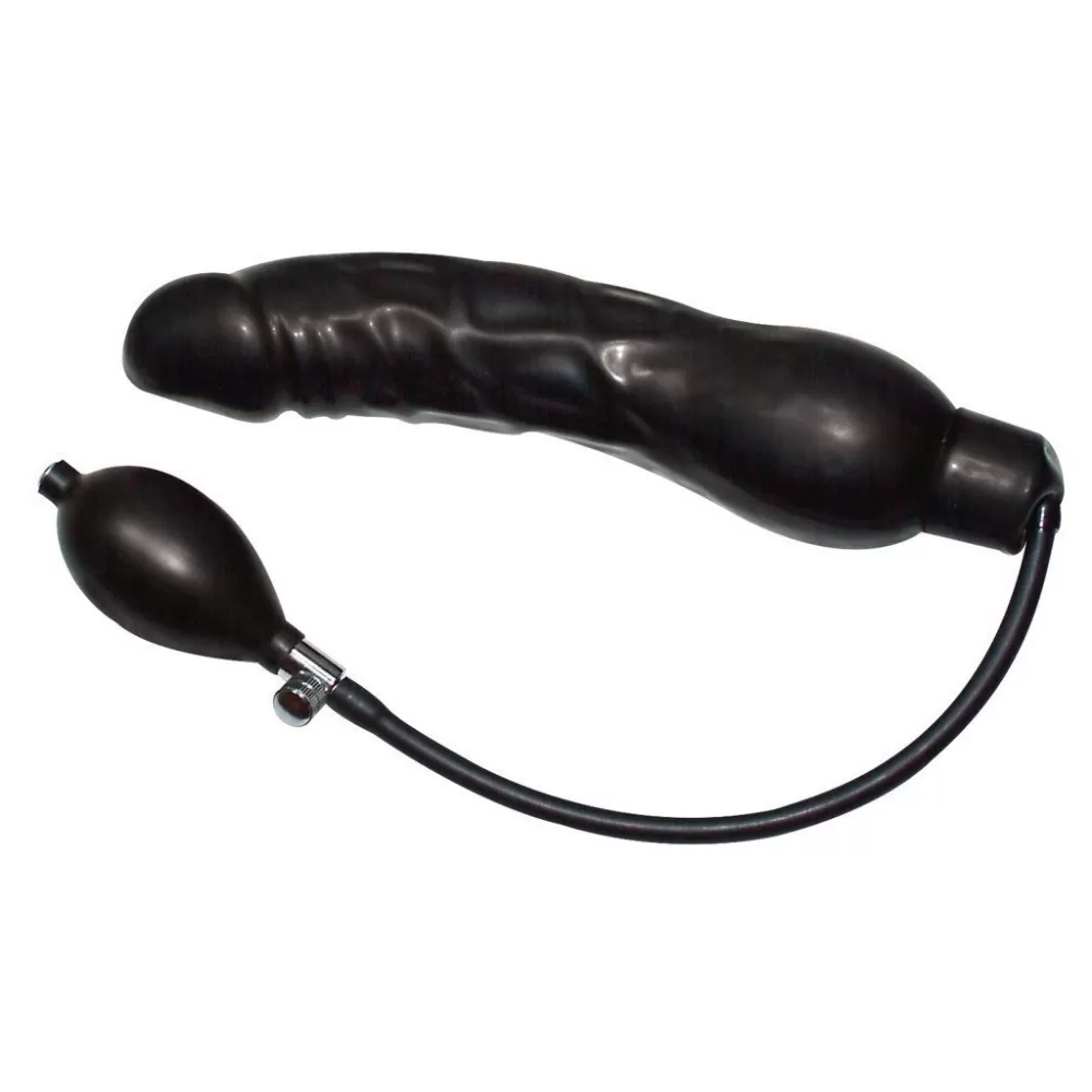 Fallo Realistico Gonfiabile Black Latex: Massimo Piacere in 23 cm