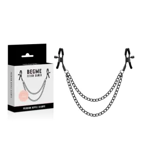 PINZE PER CAPEZZOLI CON CATENA NERA BEGME FETISH GAME