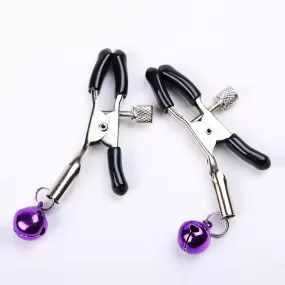 nipple clamp pinze per capezzoli con campanella viola GUILTY TOYS
