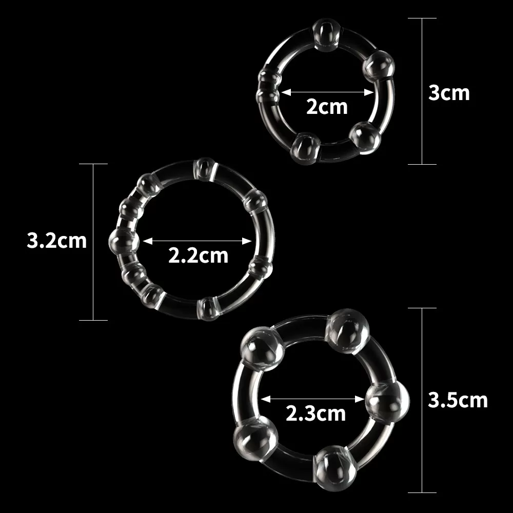 kit 3 cockring anello fallico uomo in gomma TPE ritardante pene