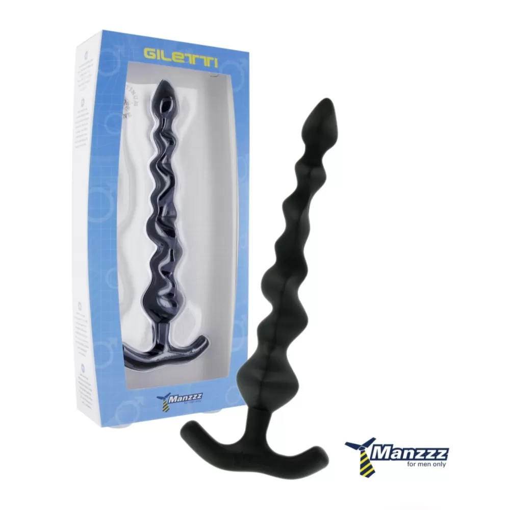 palline anali dildo fallo anale con sfere irregolari Giletti Nero