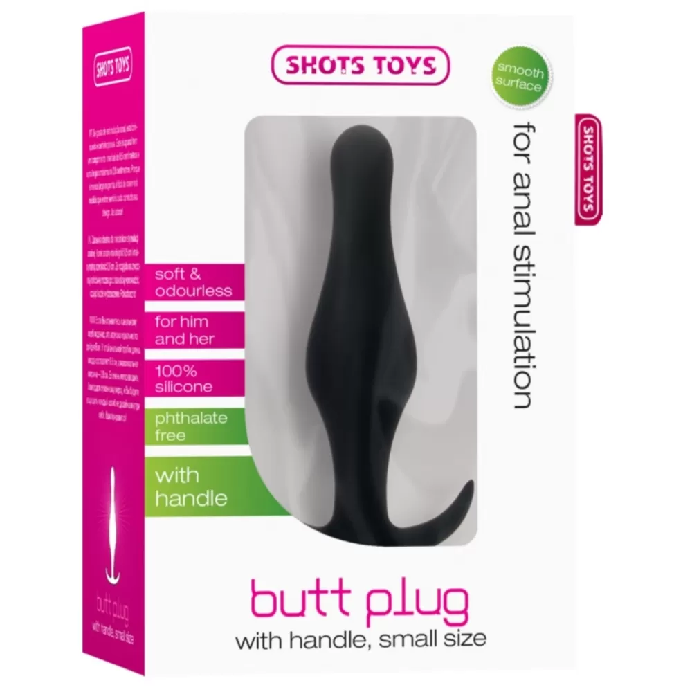 Dildo fallo anale Butt Plug With Handle Small Nero