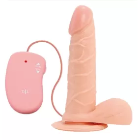 fallo realistico flesh rosa cipria dildo vibrante con ventosa