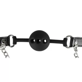 BALL gag colore nero con fori d'aria