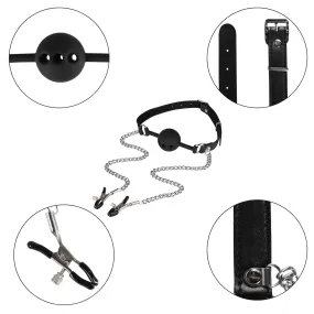 MORSO COSTRITTIVO IN SILIONE E PINZE CAPEZZOLI