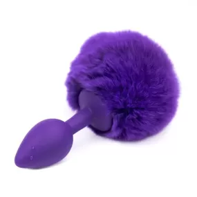 plug anale viola con pompon