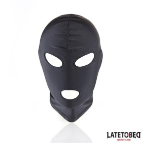 Cappuccio nero con aperture occhi e bocca