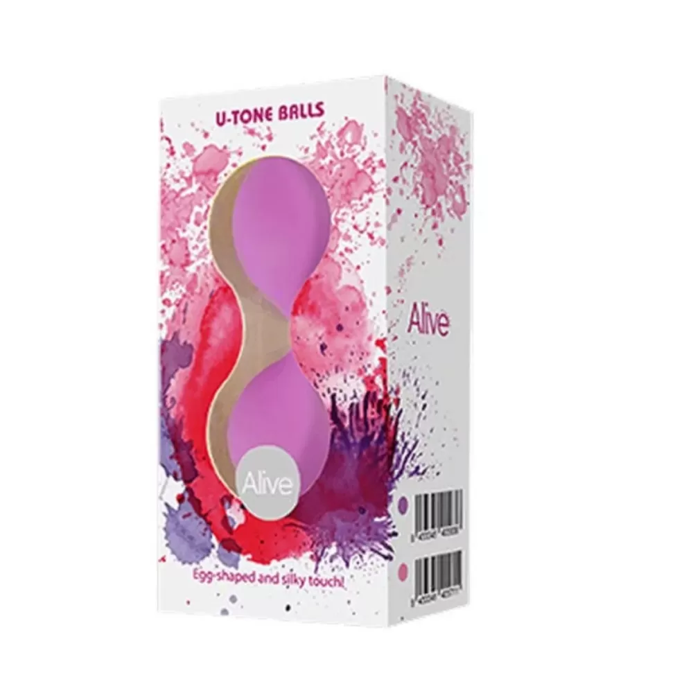 due palline sfere vaginali in silicone medicale colore rosa