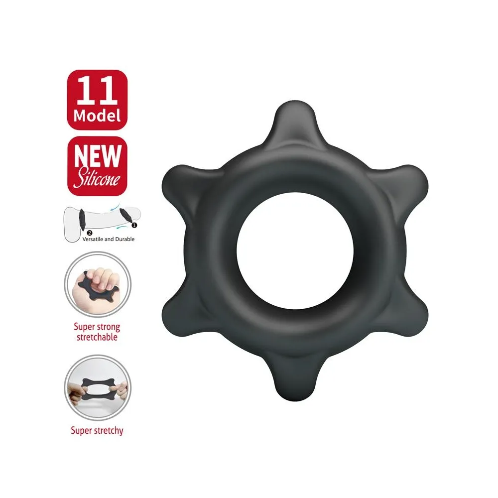 Crazy Bull Ethaniel Modello 11 | Anello Cockring in Silicone Regolabile | Piacere e Controllo Prolungato
