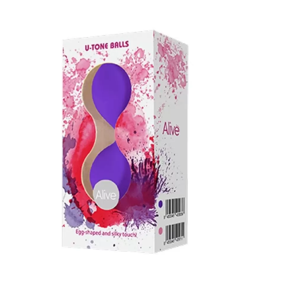 due palline sfere vaginali in silicone medicale colore viola