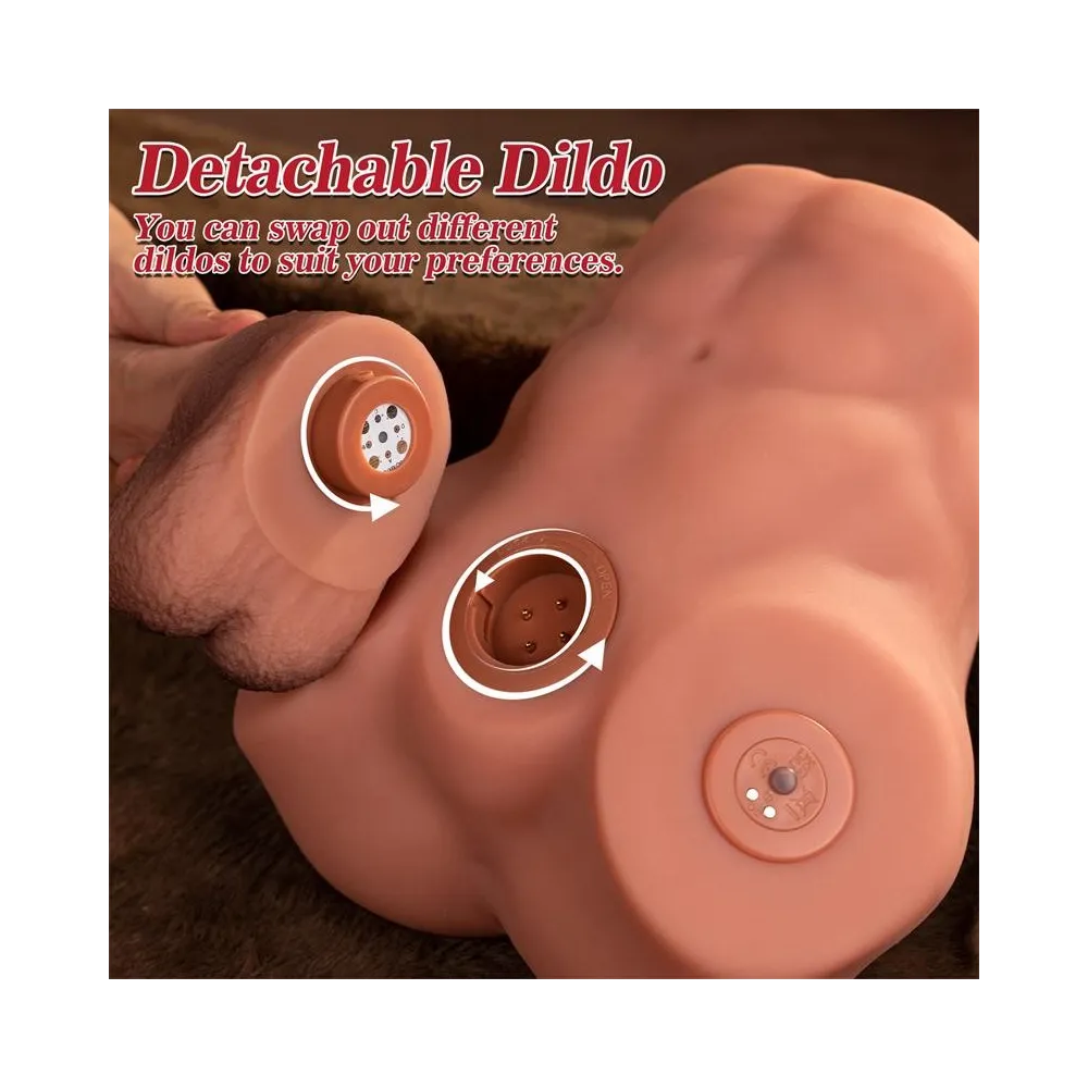 Jonah Torso Maschile Realistico | Dildo Staccabile Vibrante con App Bluetooth Sextoy Premium TPR