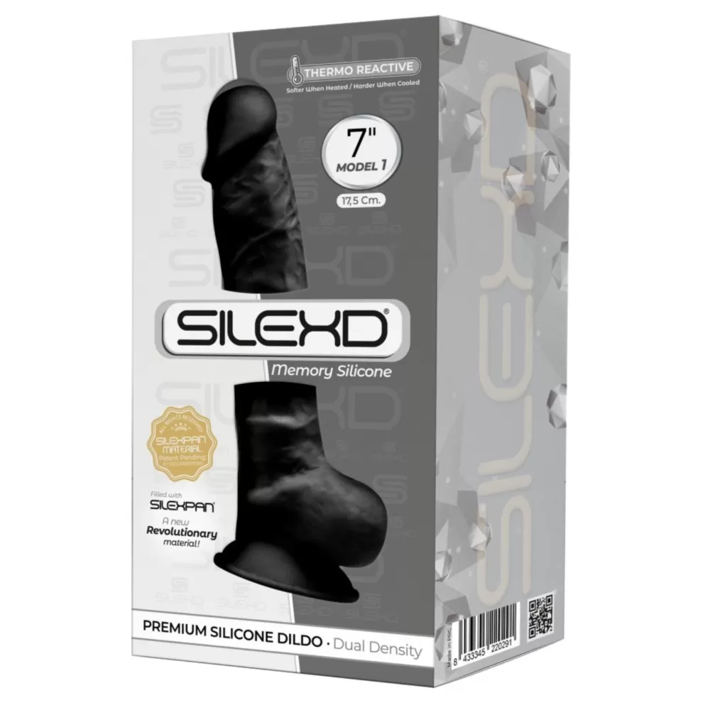 dildo morbido e flessibile in silicone medicale silexpan Nero