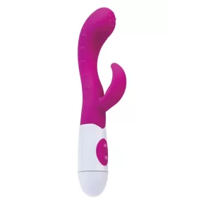Vibratore rabbit Nessy in silicone fucsia per doppia stimolazione