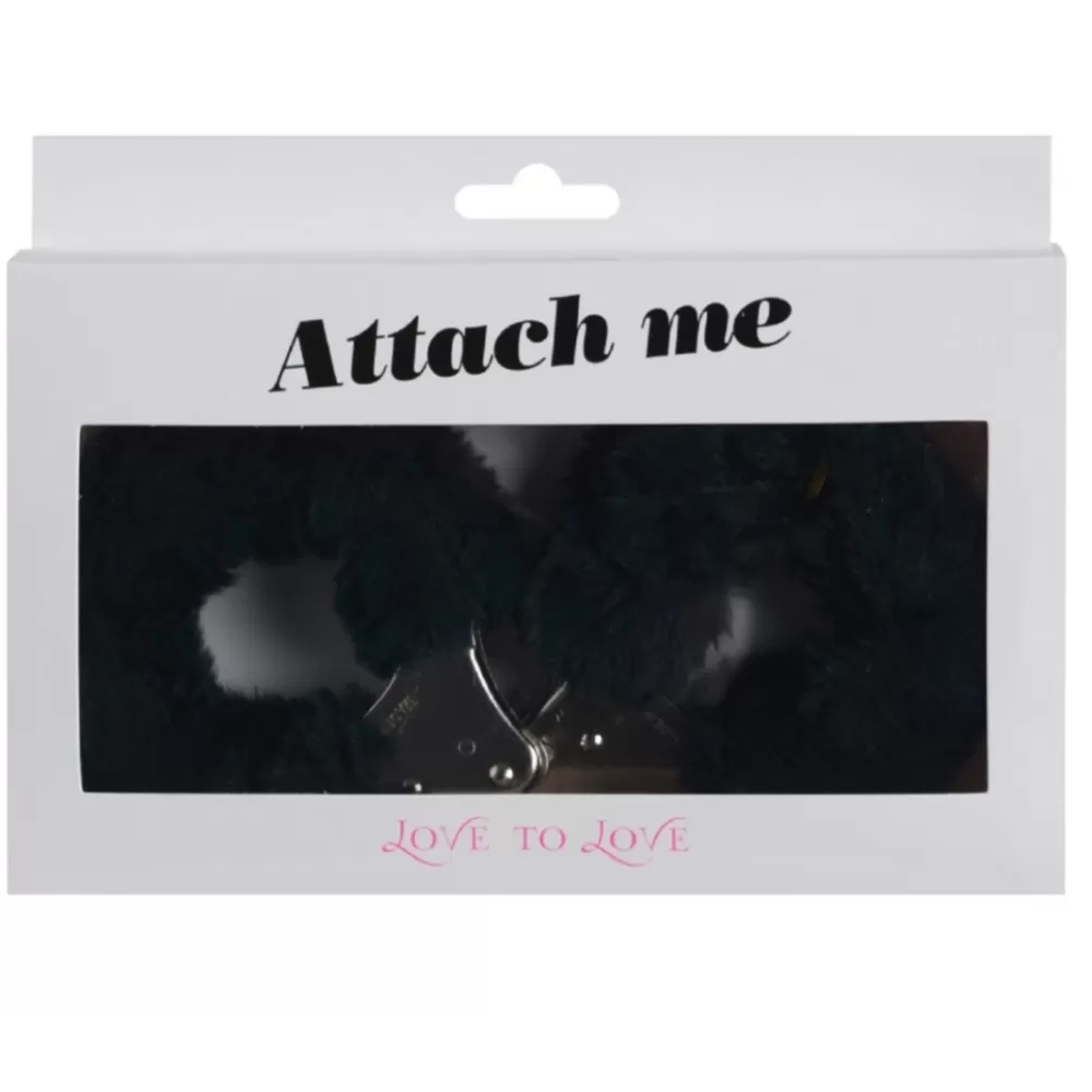 manette di peluche con pelliccia nera manette sexy per Bondage