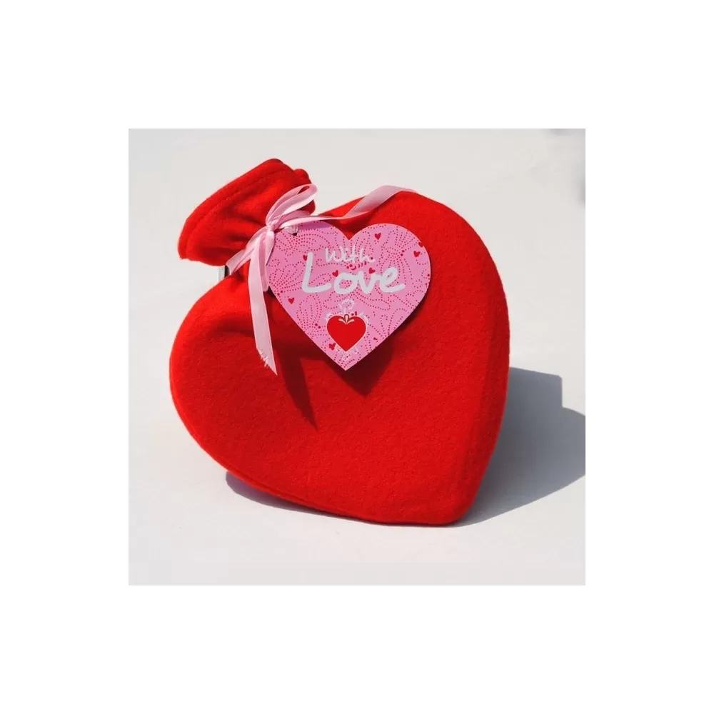 scaldamani borsa acqua calda cuore rosso idea regalo