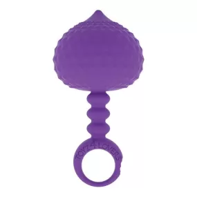 dilatatore anale viola in silicone con impugnatura ad anello