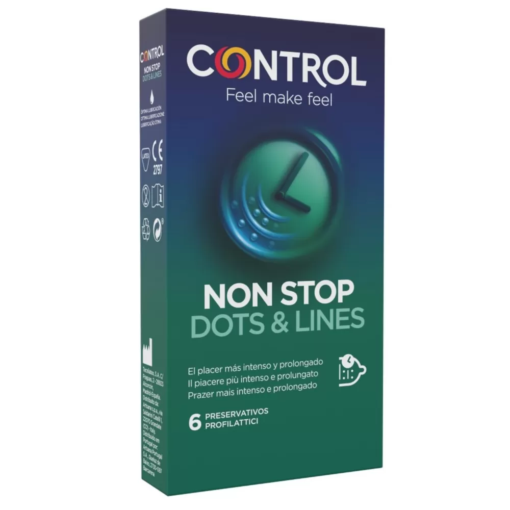 6 pz preservativi ritardanti uomo e stimolanti donna Control