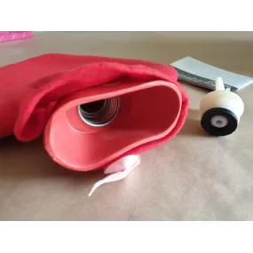 borsa acqua calda scalda mani piedi rivestito in pile cuore caldo