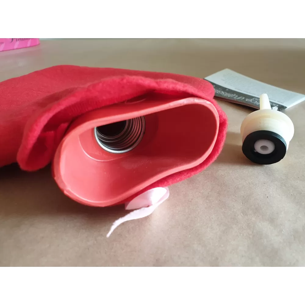 borsa acqua calda scalda mani piedi rivestito in pile cuore caldo