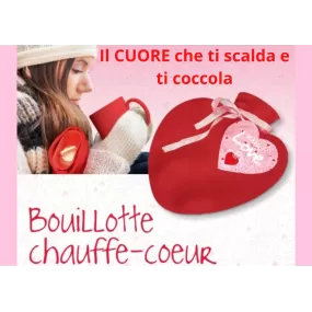 borsa dell'acqua calda caldo cuore rivestimento tessuto pile
